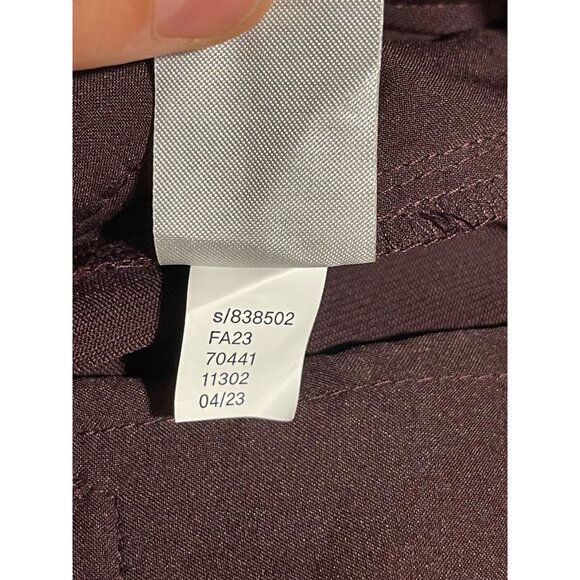 Ann Taylor Curvy Fit High Rise Ankle Pants Slim Leg Polyester/Spandex Plum 6P - Picture 5 of 16